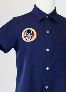 Boy's Embroidered Luchador Navy Blue Top