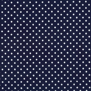 navy white polka dot