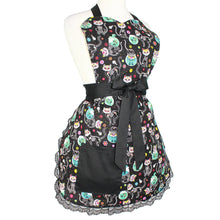 Load image into Gallery viewer, Day of the Dead Kitty Apron on mannequin
