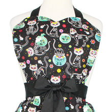 Load image into Gallery viewer, Day of the Dead Kitty Apron on mannequin close up