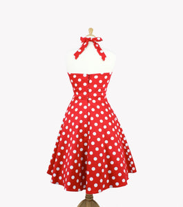 Red and White Polkadots Pinup Dress