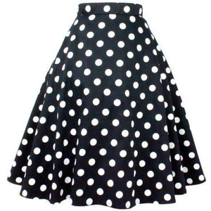 black polka dot skirt