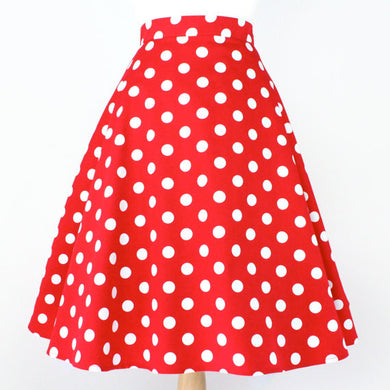 red polka dot skirt 