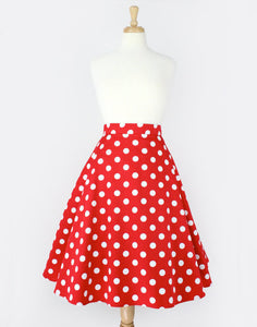 red polka dot skirt 