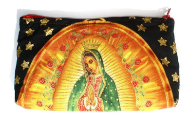 black Virgin Mary Guadalupe small bag / Pencil case / wallet /  Pinup wallet