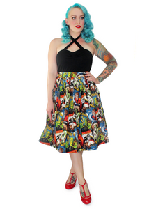 Pleated Circle Skirt - Hollywood Monsters
