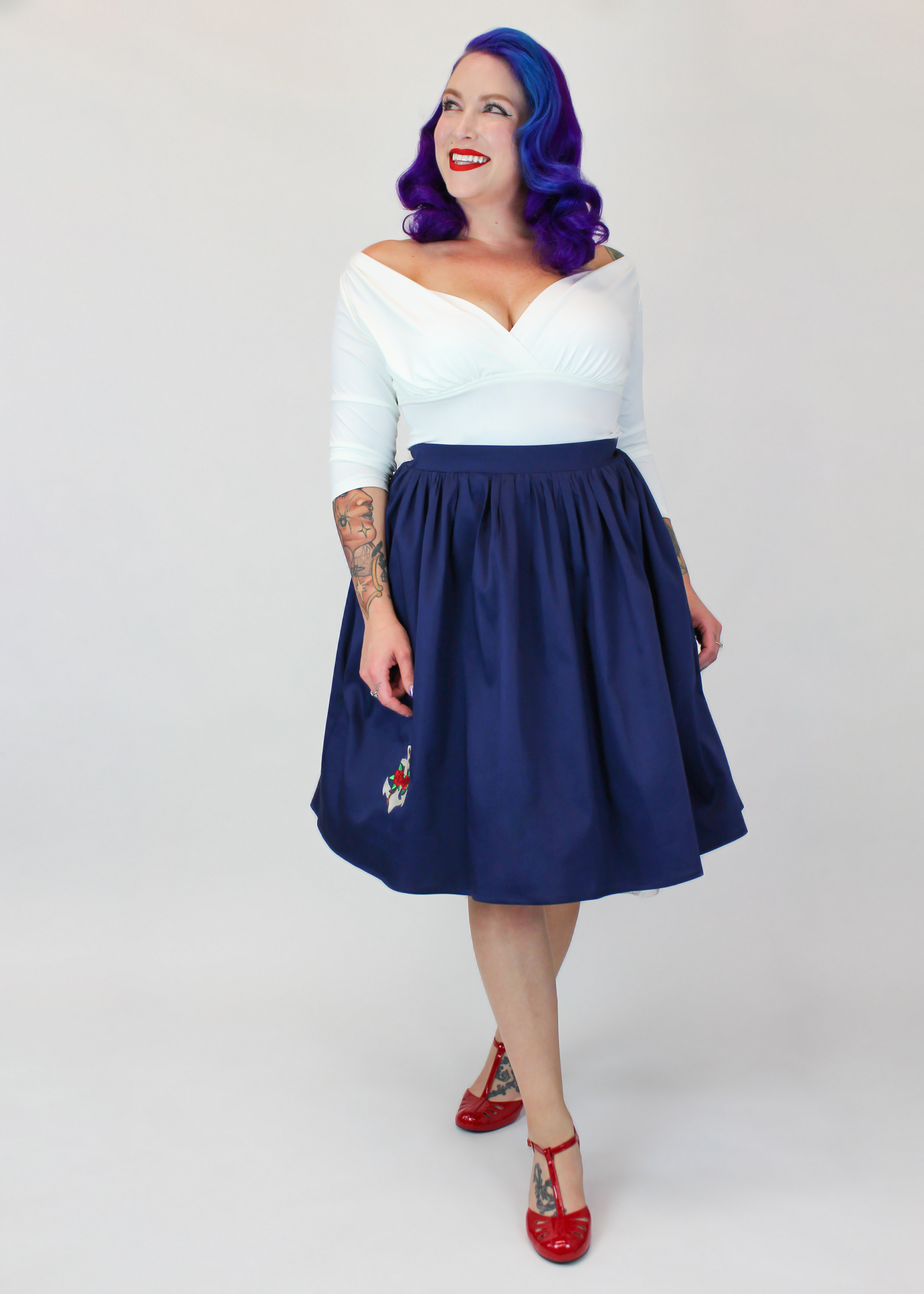 Nautical Anchor Blue Circle Skirt