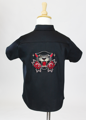 Embroidered Panther Boy Top