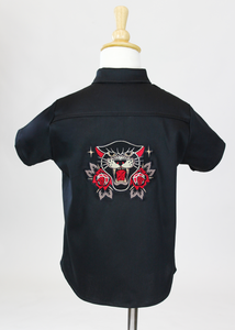 Embroidered Panther Boy Top